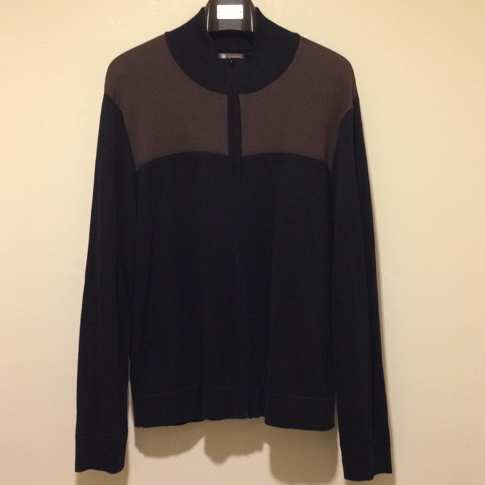 CENTRO Full Zip 2-tone Men’s Cotton Sweater